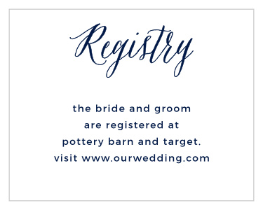 Direct guests to your wedding wish list with the completely customizable Beautiful Night Registry Cards.