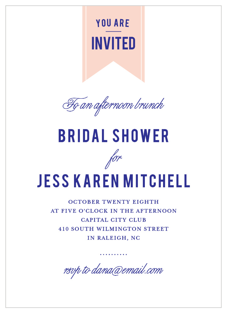 Minimalist Banner Bridal Shower Invitations