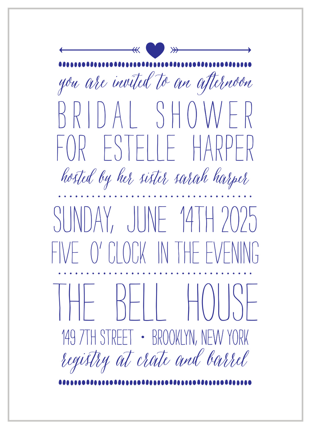 Playful Poster Bridal Shower Invitations