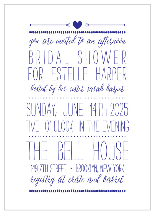 Invite friends and family to celebrate the free-spirited bride-to-be with the Playful Poster Bridal Shower Invitations.