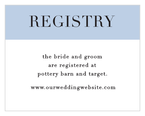 Help guests find your unique wedding registry with the Mr. & Mrs. Registry Cards.