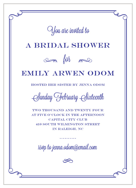 The Framed Deco Bridal Shower Invitations are completely customizable invitations.