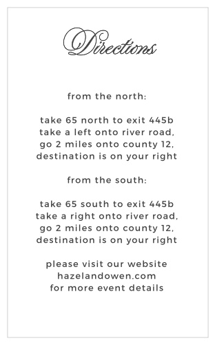 Worried about guest getting lost on the way to your venue? Then include the Vintage Ornamental Direction Cards in your wedding stationery.
