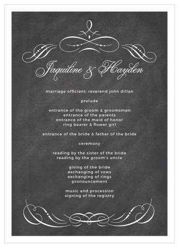 Organize your ceremony with the old-time charm of the Vintage Ornamental Wedding Programs.