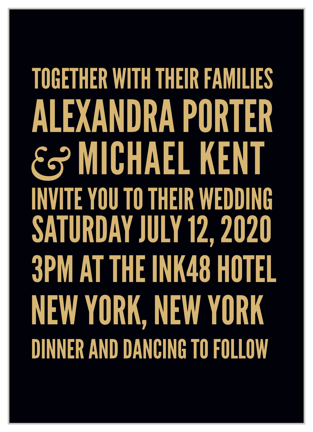 Modern Poster Foil Wedding Invitations