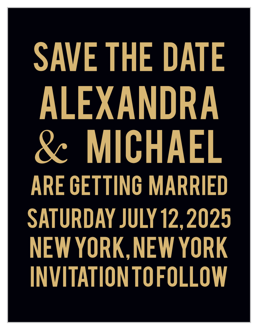 Modern Poster Foil Save the Date Cards