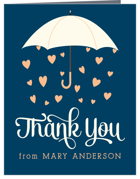 Thank all the guests who showered you with love using the Raining Love Bridal Shower Thank You Cards.