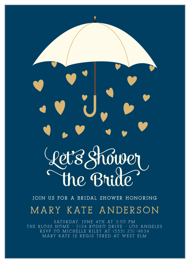Raining Love Foil Bridal Shower Invitations