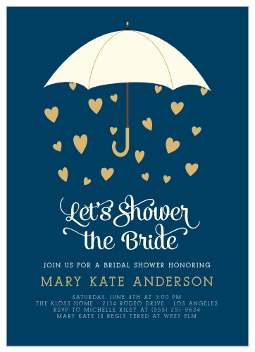 What does the forecast predict this wedding season? A bridal shower with the Raining Love Foil Bridal Shower Invitations.