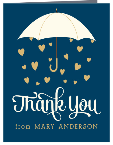 Thank all the guests who showered you with love using the Raining Love Foil Bridal Shower Thank You Cards.