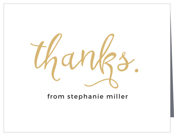 Express your gratitude to shower guests with the Miss to Mrs. Foil Bridal Shower Thank You Cards.