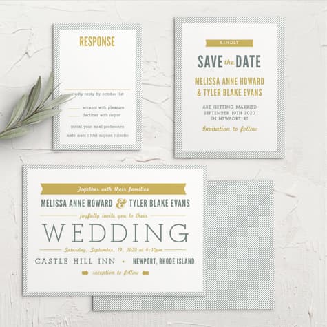 Snappy Slanted Border Wedding Invitations