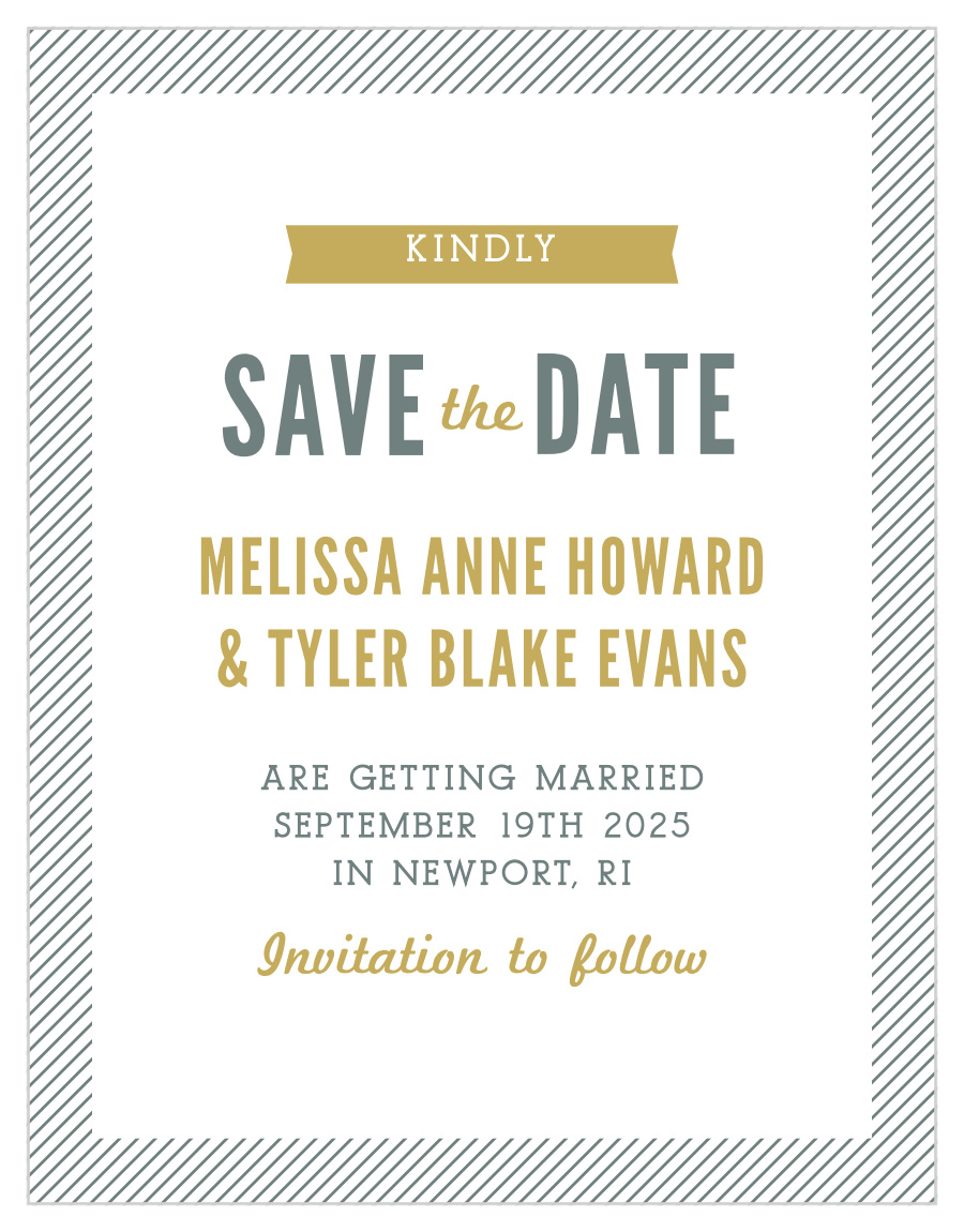 Snappy Slanted Border Save the Date Cards