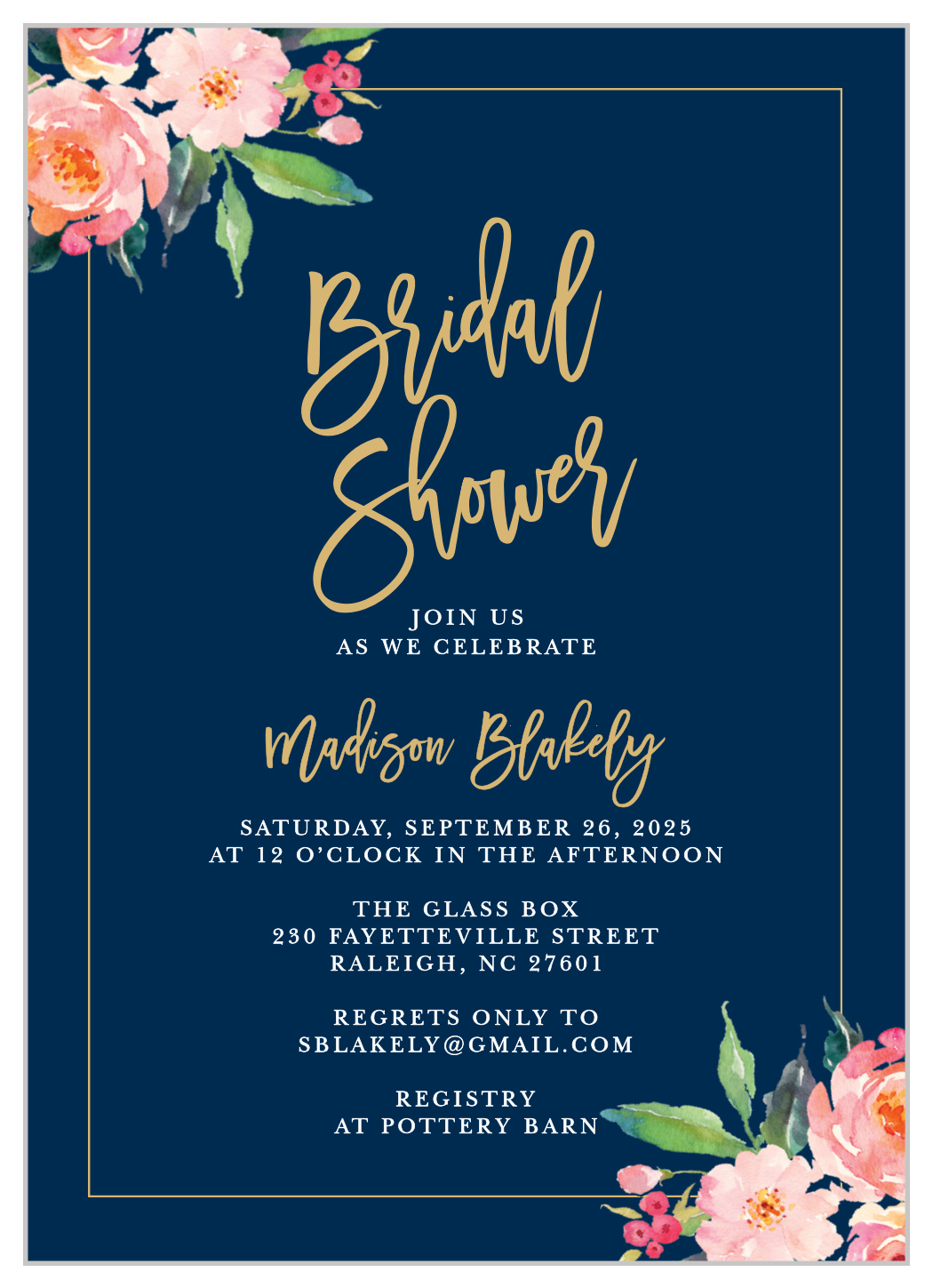 Standing Ovation Foil Bridal Shower Invitations