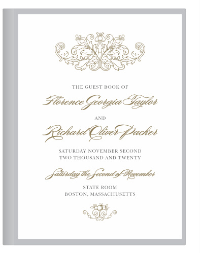 The Vintage Damask Guest Book is a gorgeous choice for your formal wedding.