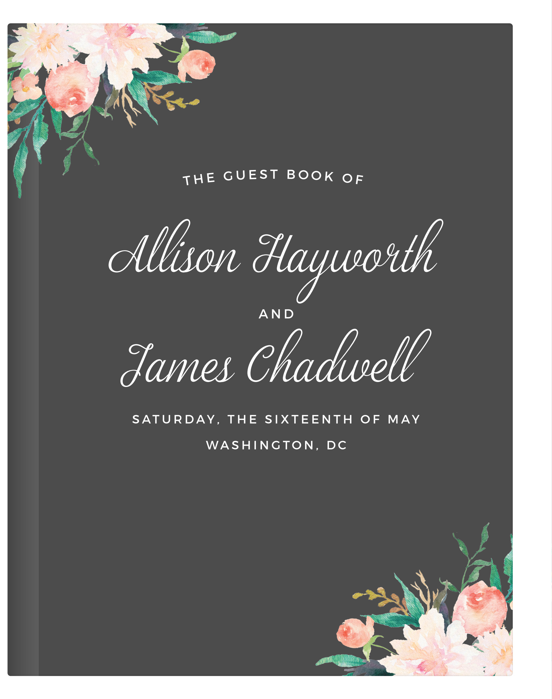 Blossoming Love Chalkboard Guest Book