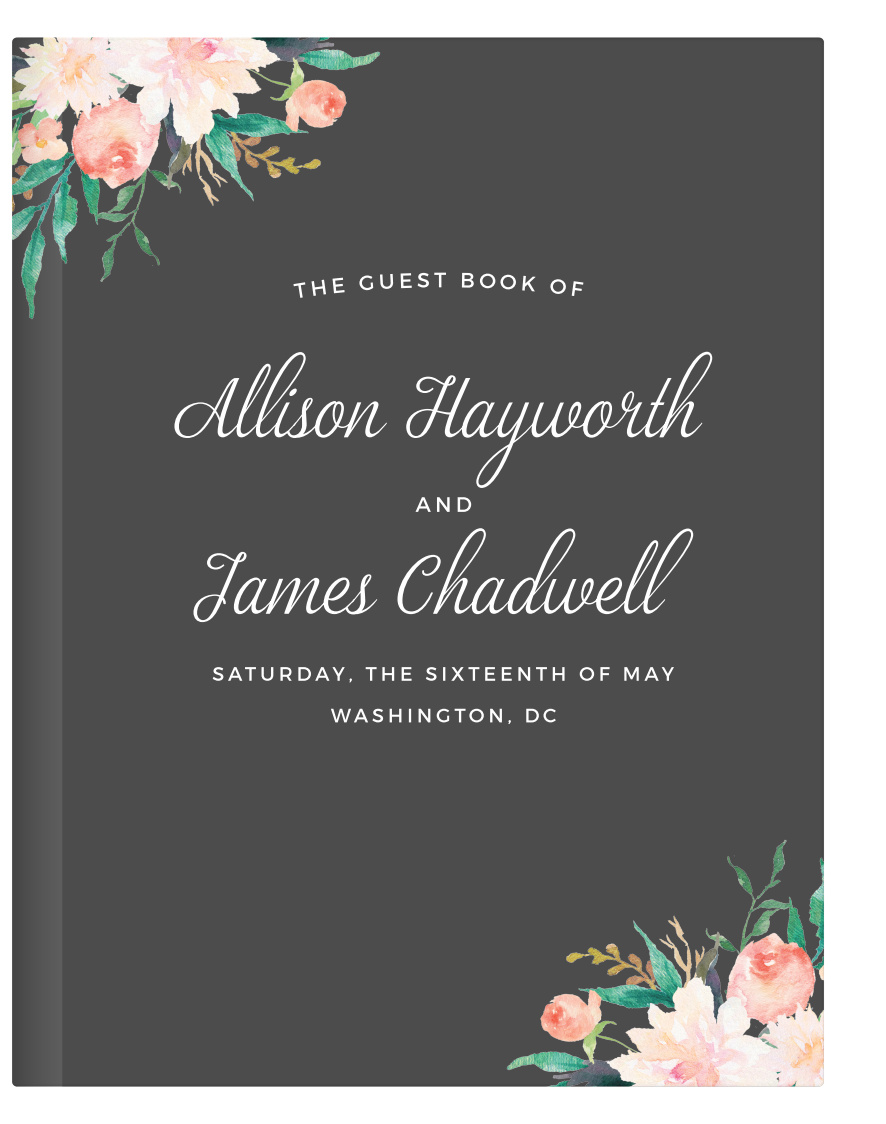 Create your dream guest book with the Blossoming Love Guest Book from the Crafty Pie Collection at Basic Invite.