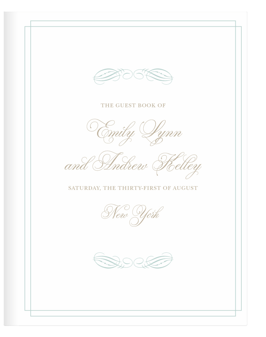 Dazzle your guests with the Emily Swash Guest Book from the Crafty Pie Collection at Basic Invite.