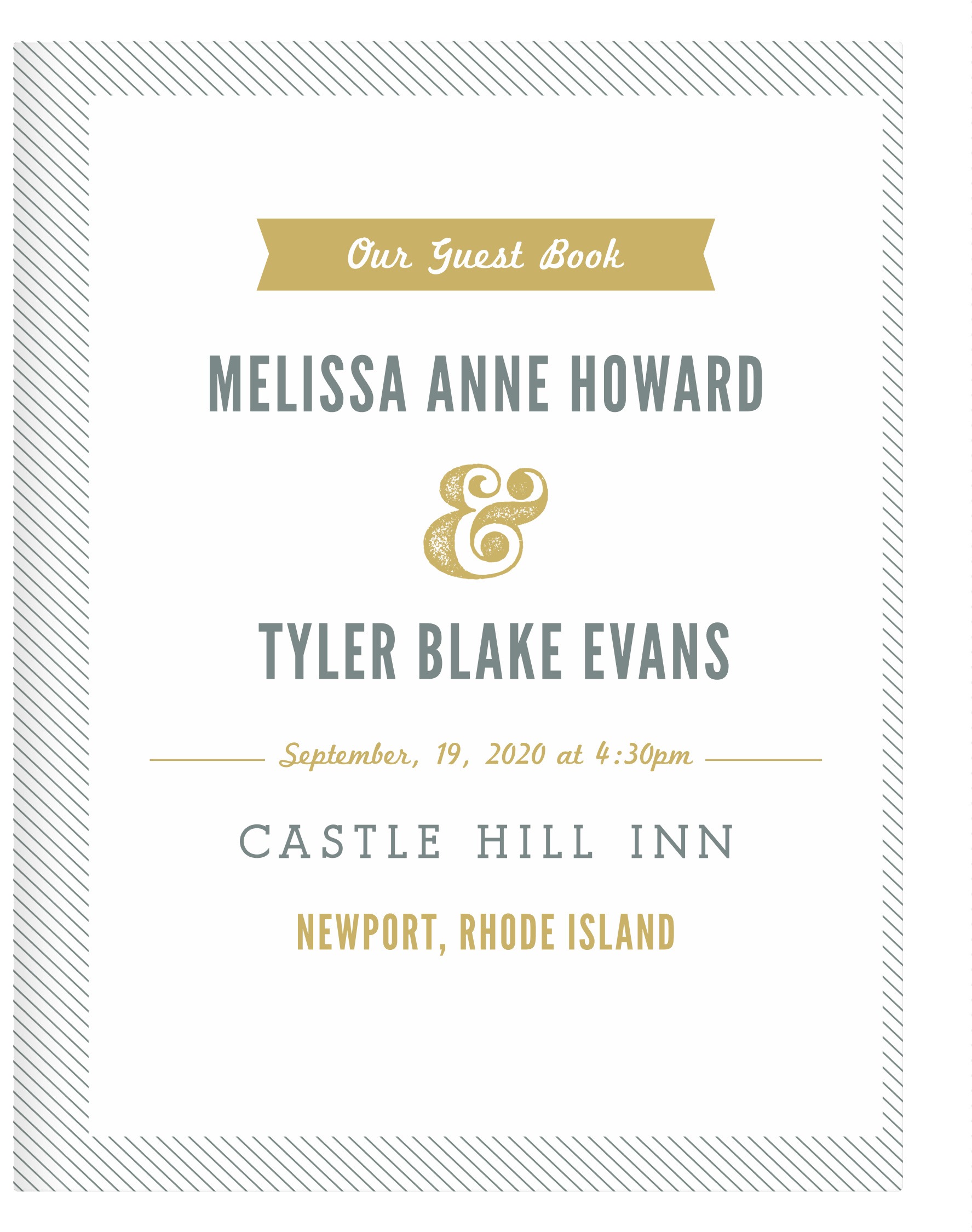 Snappy Slanted Border Guest Book