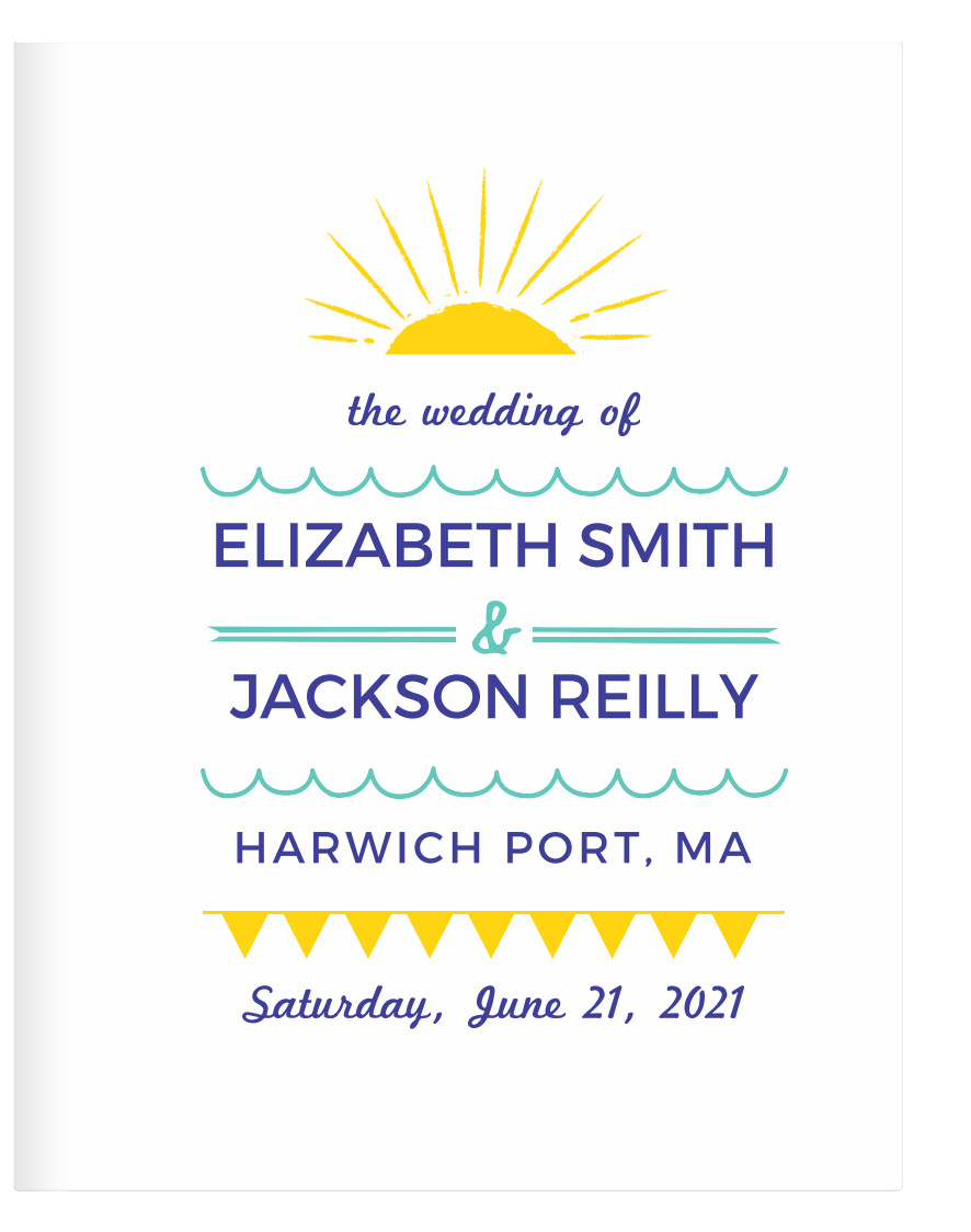 The Modern Beach Wedding Guest Book has fun and laid-back style are perfect for a beach-themed wedding.