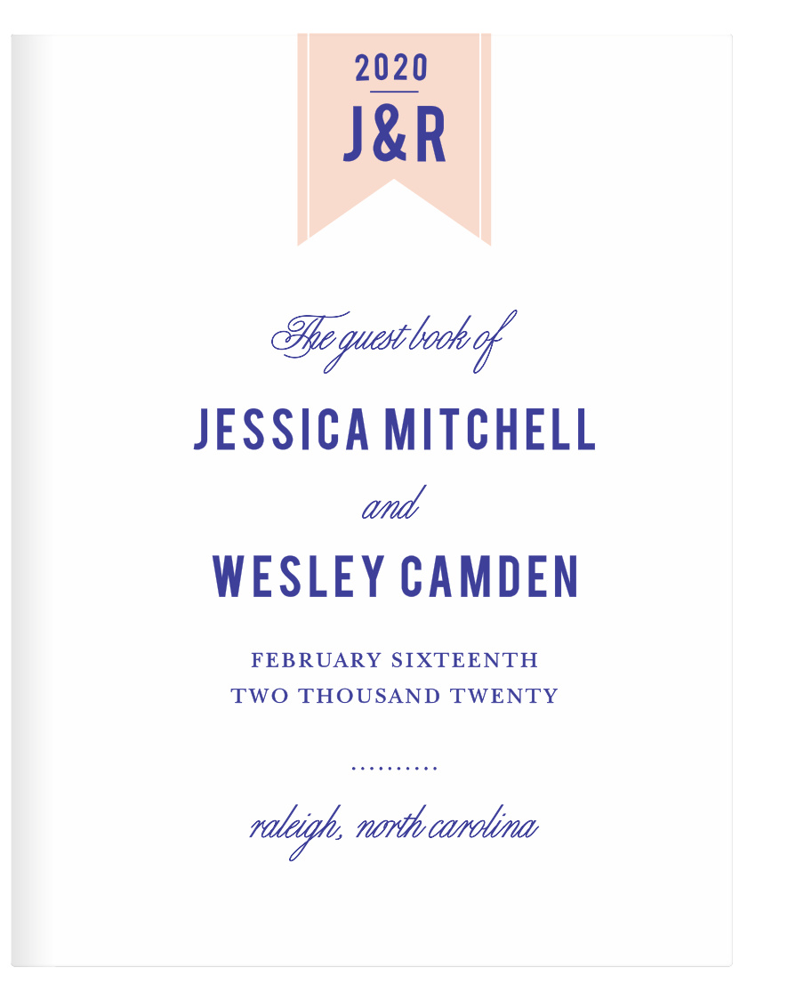 Collect signatures and well wishes at your wedding with the Modern Banner Guest Book from the Crafty Pie Collection at Basic Invite.