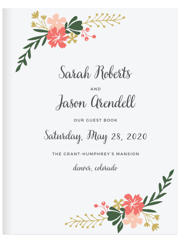See the vibrant florals of the Garden Party Guest Book in your wedding colors.