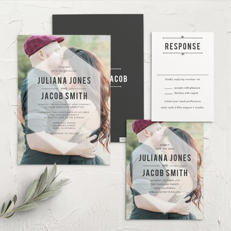 Hexagon Fade Wedding Invitations