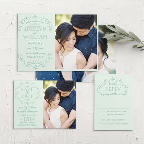 Glowing Garden Wedding Invitations