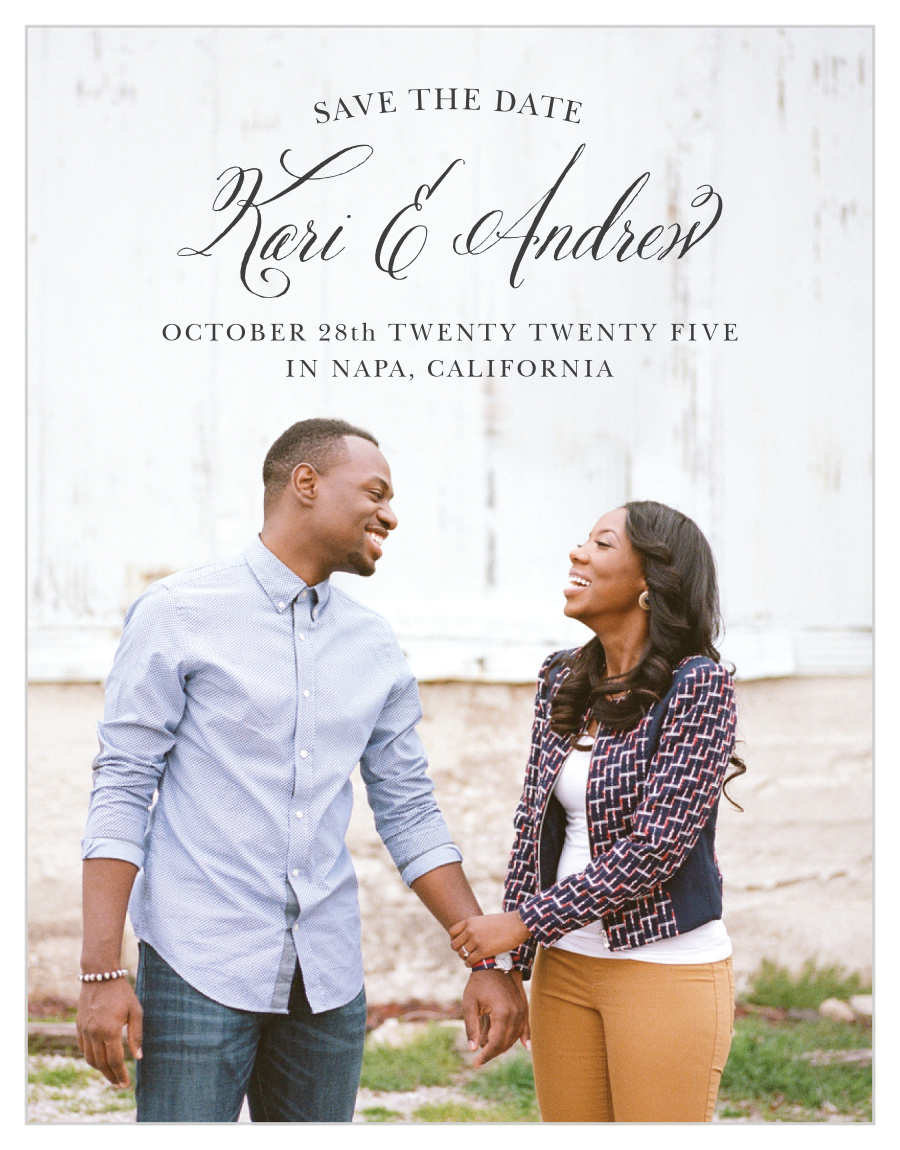 Timeless Script Save the Date Magnets