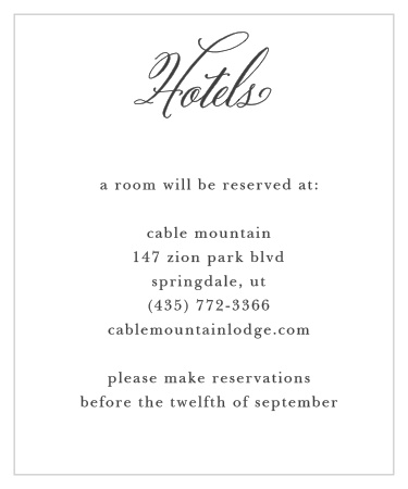 Direct guests to your wedding wish list with the Timeless Script Registry Cards.