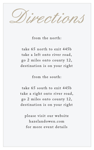 Rose Stamped Direction Cards