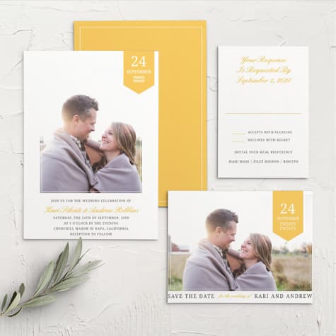 Brilliant Banner Wedding Invitations