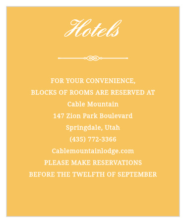 Help guests plan for your wedding with the Brilliant Banner Accommodation Cards.