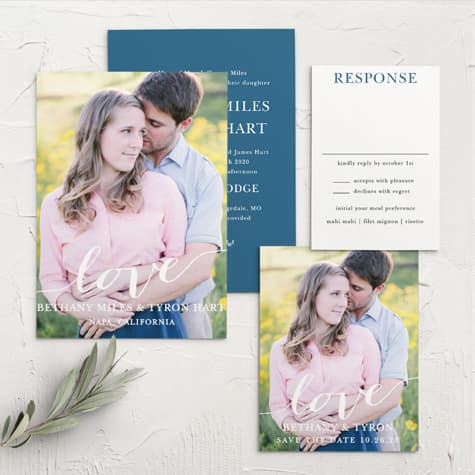 Love Script Wedding Invitations