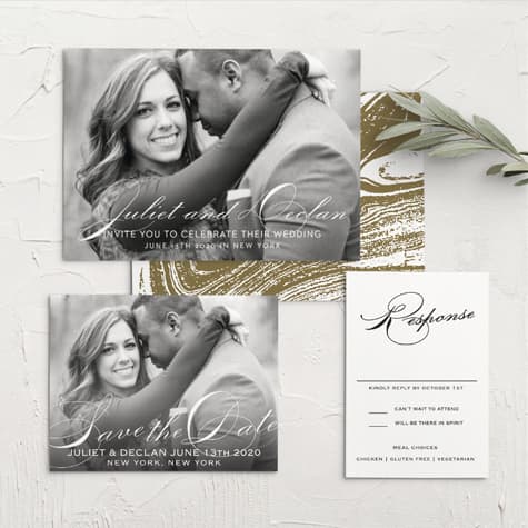Classic Script Photo Wedding Invitations
