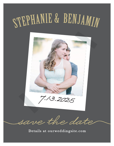 Prepare guests for your wedding with the Polaroid Story Save-the-Date Cards.