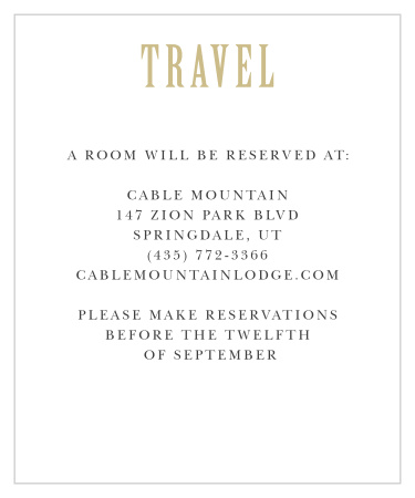Help guests know when and where to make reservations with the Polaroid Story Accommodation Cards.