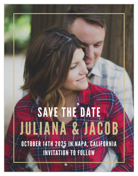 The Modern Appeal Save-the-Date Cards announce your upcoming union with contemporary pizzazz.