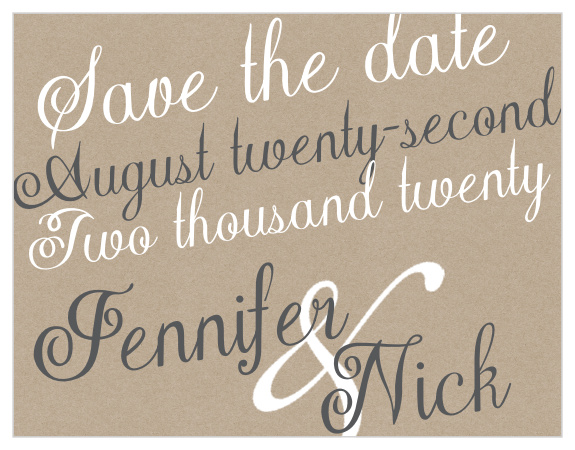 Straightforward yet refined, the Exquisite Class Save-the-Date Magnets puts your engagement photo as the focus of this design.