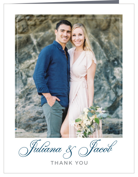 Share your gratitude with the Contemporary Frame Wedding Thank You Cards.