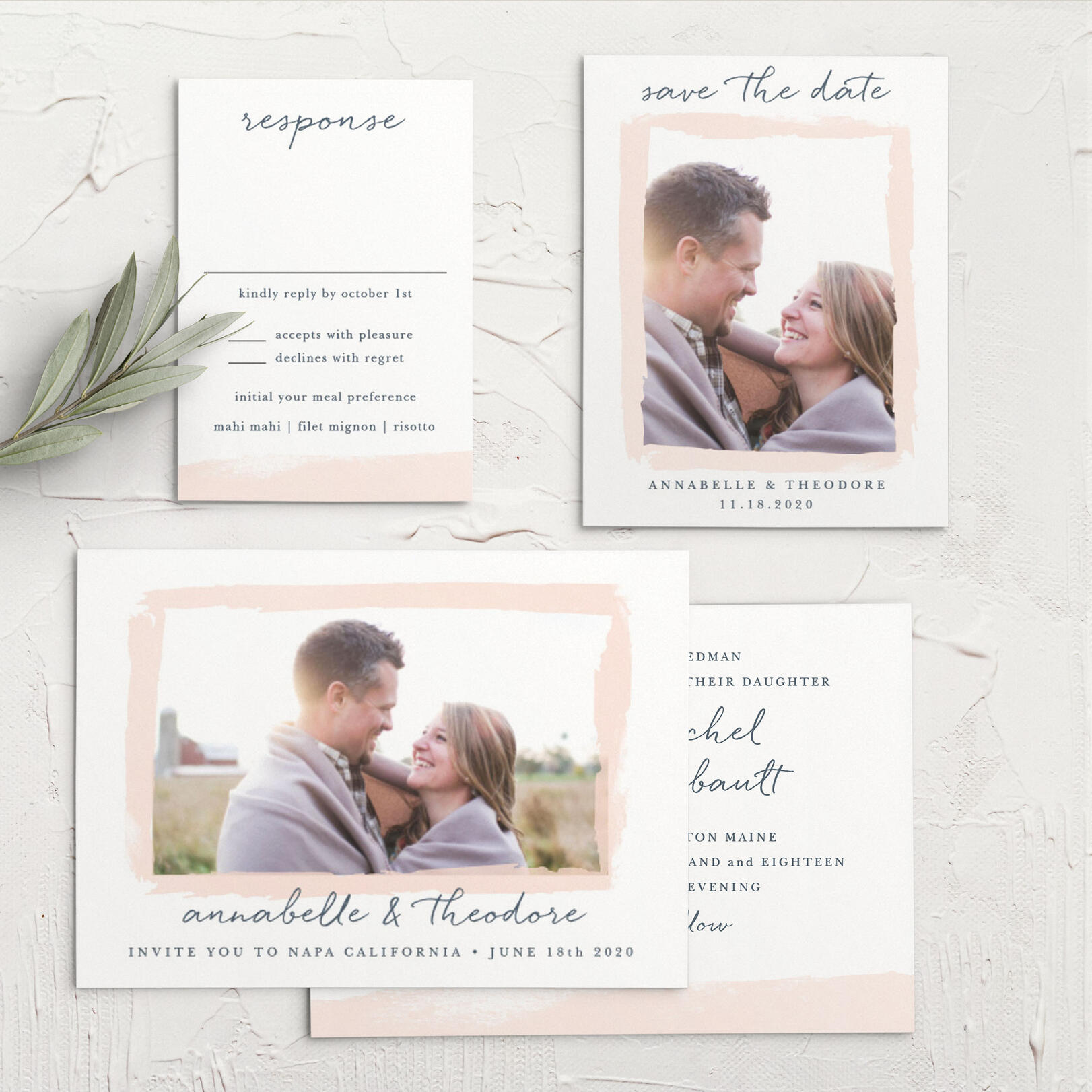Brushed Frame Wedding Invitations