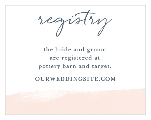 The Brushed Frame Registry Cards are artistic enclosure cards with the potential to match a variety of wedding themes.