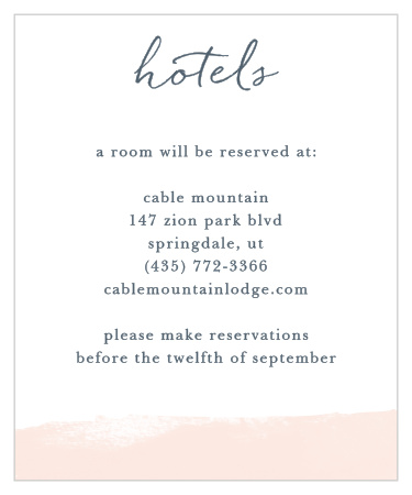 Help guests plan for your wedding with the Brushed Frame Accommodation Cards. 