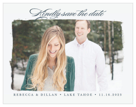 Share an engagement photo as you announce your upcoming union with the Incredibly Effortless Photo Save-the-Date Cards.