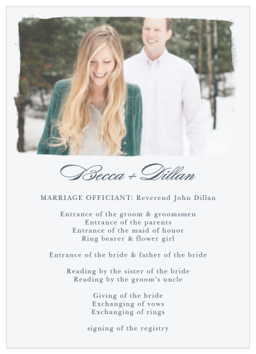 The Incredibly Effortless Wedding Programs' clean and balanced style will coordinate perfectly with your elegant wedding ceremony.