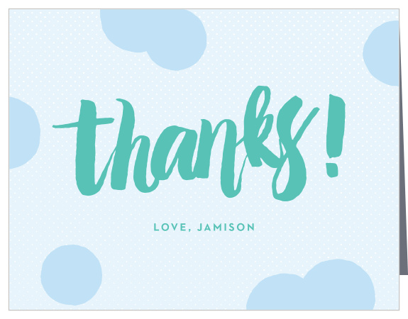 Say “Thanks!” with the cute, modern design of the Big Script Boy Thank You Cards.