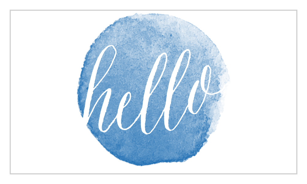 Watercolor Hello Business Cards