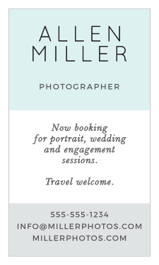 Advertise your business with the modern and professional look of the Color Block Business Cards.