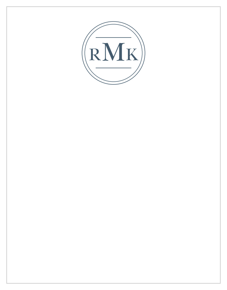 Circle Monogram Business Stationery by Basic Invite