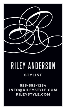 Advertise your business with the flourish of the Script Monogram Business Cards.
